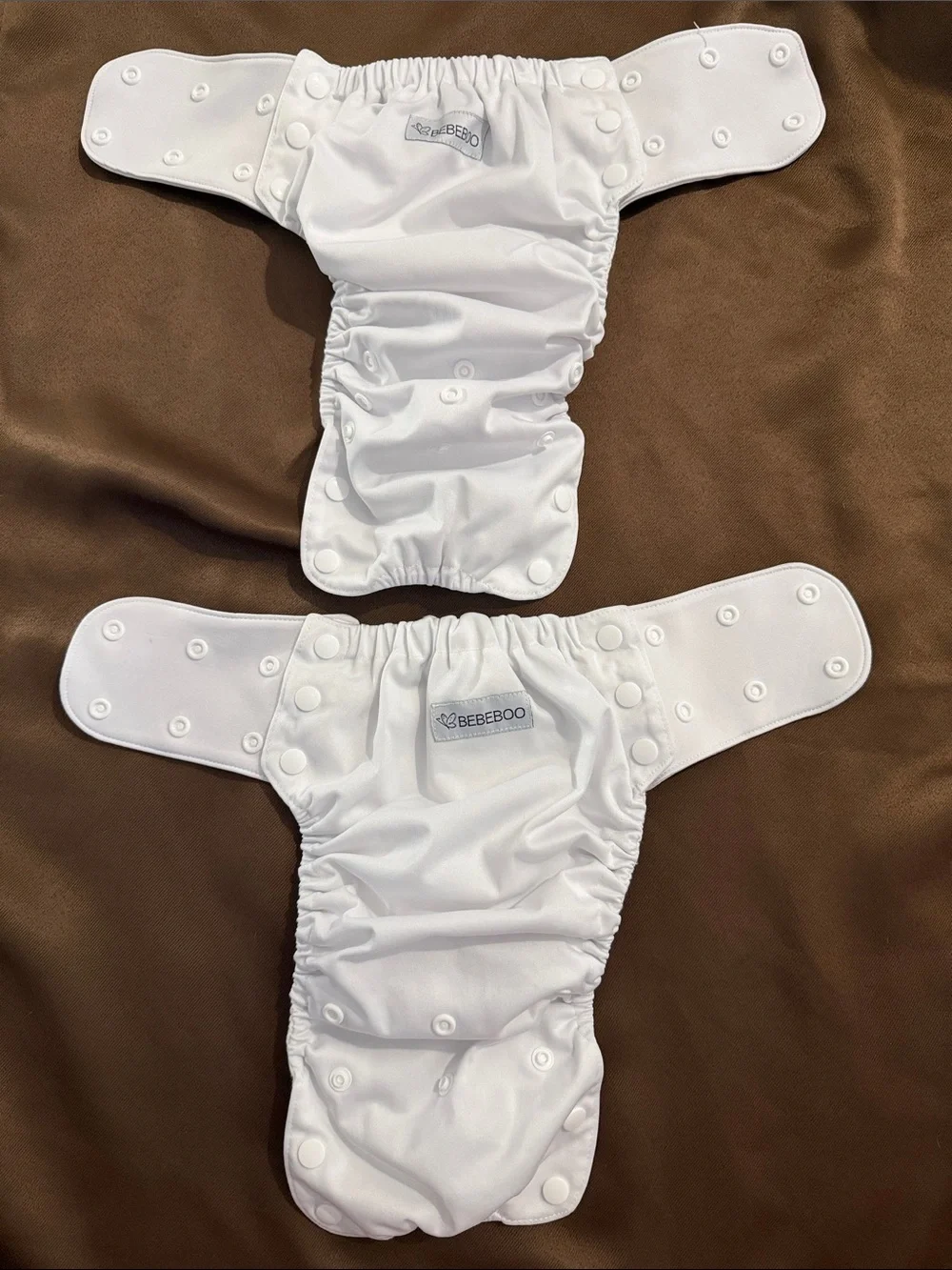BeBeBoo White Reusable Diaper Covers with Snap Closures Baby